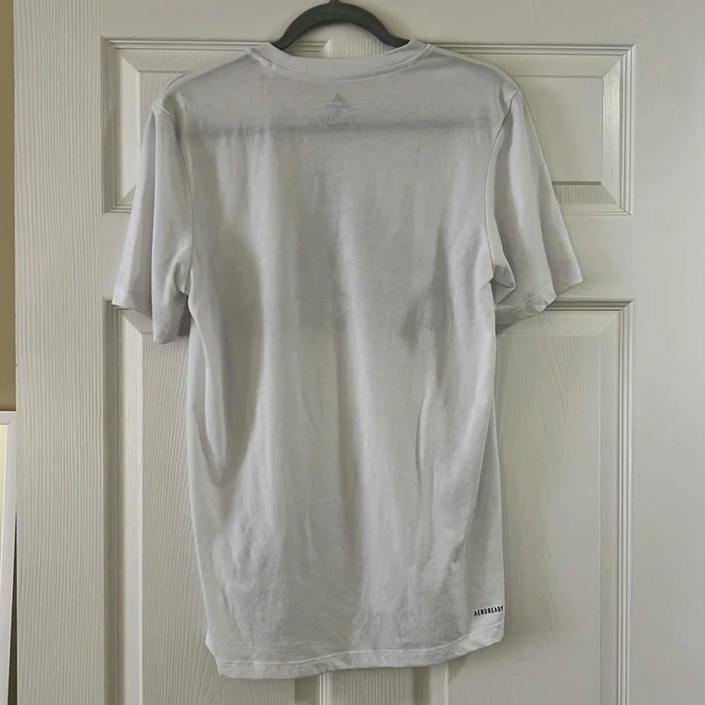 Adidas Aeroready Primegreen White Logo Graphic T-Shirt Size Small